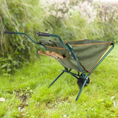 Produktbild von Gartenschubkarre in Grün, Faltbar, Schubkarre | Eisen, Nylon, Grün | H 73,2 x B 69,0 cm