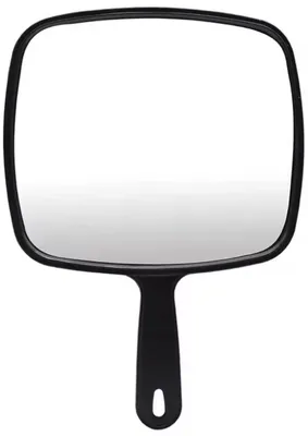 Produktbild von Handspiegel – Kleiner Spiegel mit Griff – Schminkspiegel – Handspiegel – 15/12 cm – Kompaktspiegel – Spiegel mit Griff – Schwarz