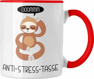 Produktbild von Trendation - Anti Stress Tasse Geschenk Kollegin Kollege Bürotasse mit Spruch Erzieherin Mama Rentner (Rot)