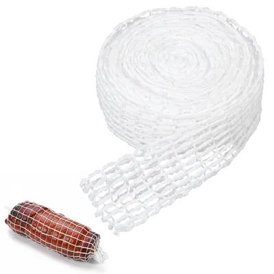 Fleischnetz aus Baumwolle, 5 m × 4 cm, 16 Löcher, weiß