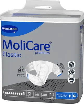 Image de Molicare Premium Slip Elastic 10 gouttes XL - 1 paquet de 14 protections