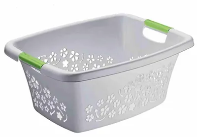 Immagine prodotto di Rotho cesto portabiancheria 25L Flowers - cesto portabiancheria - cesto portabiancheria 50,5 x 38,3 x 21,8 cm - scatola portabiancheria in plastica - cesto portabiancheria