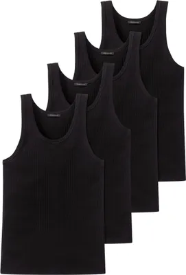 Produktbild von Schiesser 4er Pack Baumwolle Essentials Authentic Unterhemd / Tanktop Flexibel und formstabil, Feines Muster, Elastisches Material
