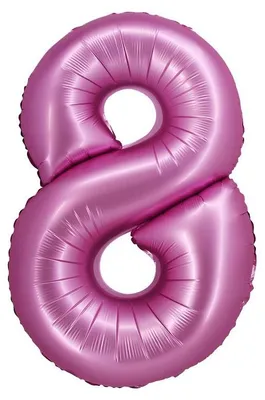 Produktbild von XL Folienballon pink matt Zahl 8