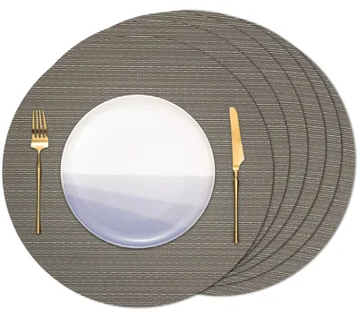 Obrázok produktu pre Prateľné podložky - Tepelne odolné PVC - Okrúhle podložky - Sada 8 - Priemer 38 cm - Trvanlivé a odolné proti škvrnám - Stôl podložka