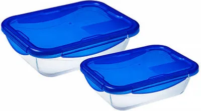 Obrázok produktu pre Súprava obedových boxov Pyrex Cook & Go (2 ks) Priehľadné borosilikátové sklo