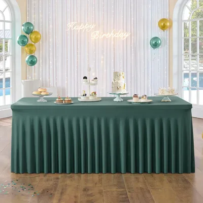 Produktbild von Solidchoice – Tischdecke aus Elasthan mit Rockform, 1,8 m lang, knitterarm, ideal für Feiern und Hochzeiten