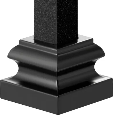 Produktbild von SucceBuy Aluminiumlegierung Treppenhaus-Balusterschuhe - Flach mit Schraubenlöchern für 1/2-Zoll quadratisches Metallgeländer, Satin-Schwarz, 50 Stück