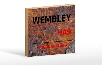 Produktbild von Holzschild London 18x12cm England Wembley HA9