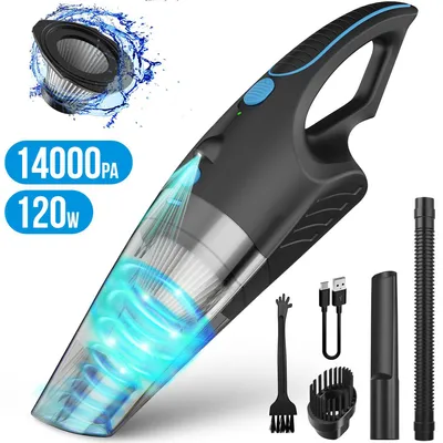 Produktbild von Strex Handstaubsauger - 14000PA | Trockensauger mit LED-Beleuchtung | Staubsauger leistungsstark mit 3 Aufsätzen und HEPA-Filter Staubwedel