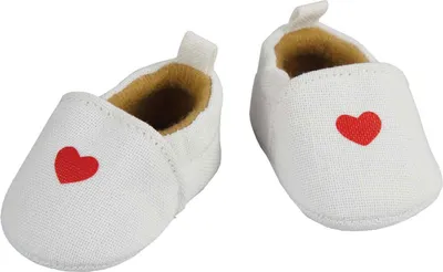 Obrázek produktu pro Pantofle pro panenky se srdíčkem, velikost 30-34 cm