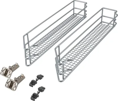 Produktbild von Vauth-Sagel VS SUB Side Drahtkorb Saphir 45° links - Set für Küchenunterschränke mit KB 150mm - Korb aus feinmaschigem Drahtgitter, Stahl pulverbeschichtet silberfärbig