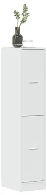 Image de Armoire haute pour pharmacie, blanche brillant, dimensions 30x41x144,5 cm, en bois laqué, meuble de rangement étroit