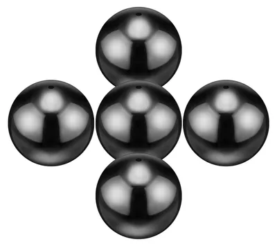 5er-Set Gartenkugeln, 5 cm, Edelstahl, schwimmend, glänzend schwarz