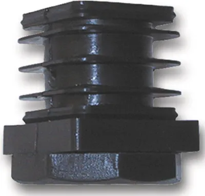 Produktbild von Höhenverstellschrauben mit Fußkappe 30x30 mm, Kunststoff schwarz