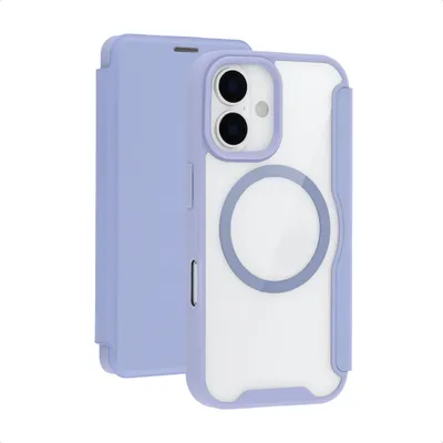 Produktbild von imoshion Transparentes Bookcase mit MagSafe für das Apple iPhone 16 – Lila