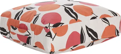 Produktbild von BELIANI Pouf Mehrfarbig Baumwolle quadratisch 50 x 50 cm mit EPS-Füllung Obst-Motiv Modernes Design Bodenkissen für Wohnzimmer Schlafzimmer