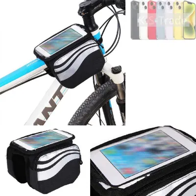 Produktbild von K-S-Trade Rahmentasche Fahrrad-Halterung kompatibel mit Apple iPhone 15 Plus Rahmenhalterung Fahrrad Handyhalterung Fahrradtasche Handy Smartphone