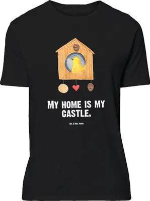 Produktbild von Mr. & Mrs. Panda Größe L T-Shirt Vogel Haus - Schwarz - Geschenk, Familie, Eigenheim, Tshirt, Zuhause, mit Spruch, Shirt, Lustige Sprüche, Wohnung, Vogelhaus