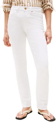 Productafbeelding van Tommy Hilfiger dames jeans, witte slim fit broek met middelhoge taille, kleur: wit, maat: 26W/28L
