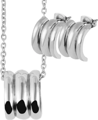 Produktbild von Akzent Edelstahl Schmuckset, Ohrstecker,Kette: 45cm + Anhänger