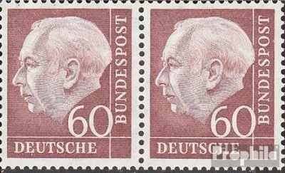 Produktbild von Briefmarken BRD (BR.Deutschland) 1954 Mi 190x wP waagerechtes Paar gestempelt Heuss