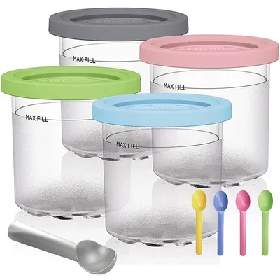 Produktbild von Eiscremebehälter, Verschlossenes Glas mit Deckel, 500ml, 9*10,5*11cm, 4er-Set, Kann recycelt werden
