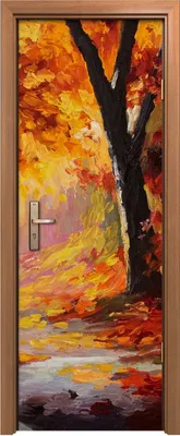 Produktbild von Türposter 70x200 cm Türaufkleber Türtapete Türfolie Klebefolie Landschafts Malerei Herbst Wald