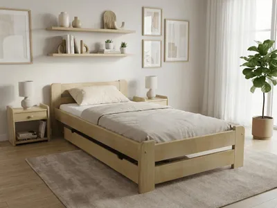 Produktbild von Bett Laura 80x200, Kiefernholz. Matratze: ohne Matratze, Lattenrost: ohne Lattenrost.