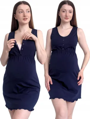 Produktbild von Stillshirt mit breiten Trägern und betonter Taille, marineblau, Größe S