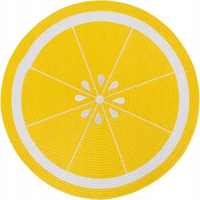 Immagine prodotto di Tovaglietta rotonda 38cm motivo limone, giallo, decorativa e pratica