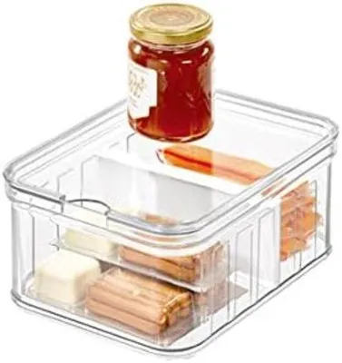 Produktbild von Kühlschrankbox mit anpassbaren Fächern - Transparent