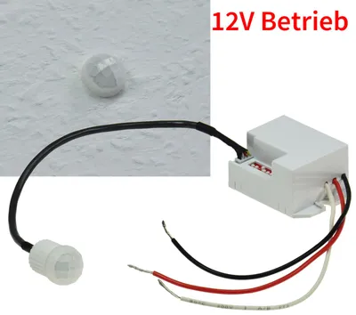 Produktbild von ChiliTec 22261 Einbau-Bewegungsmelder "CT-PIR Mini 12V" 12V DC, 1-60W, LED geeignet, weiß