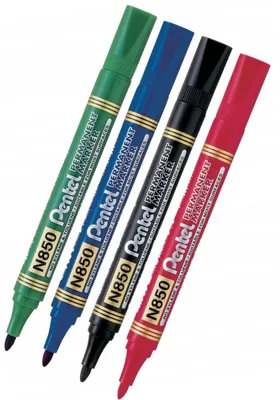 Produktbild von Pentel N850 Permanentmarker Set 4 Farben Runde Spitze