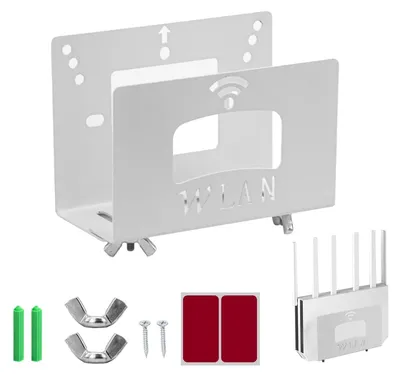 Zdjęcie produktu dla Uchwyt na router, metalowy, do montażu na ścianie, biały