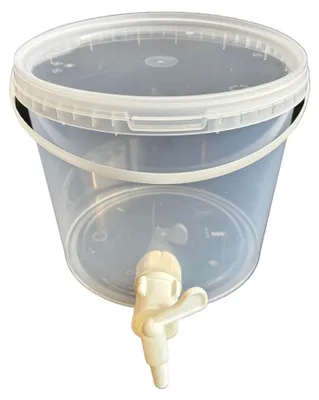 Produktbild von SILPLAST Gärbehälter 5L mit Ablaufhahn Deckel lebensmittelecht Bier- und Weinherstellung Eimer Transparent