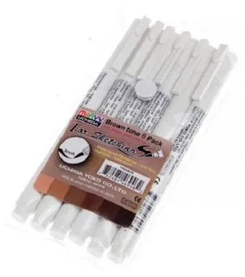 Produktbild von Marvy Uchida Brushpen Brauntöne Set - 6 Stück für Zeichnungen