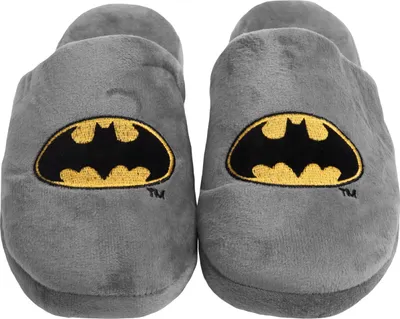 Produktbild von DC Comics Batman Hausschuhe für Damen und Herren - Uni Puschen Schlappen Slipper Pantoffeln Grau 40-41