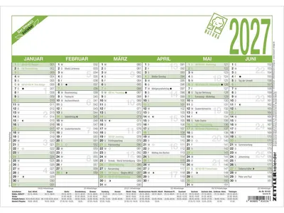 Produktbild von Arbeitstagekalender 907 A4 29,7x21cm Recycling 2027