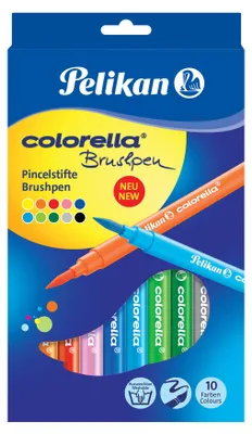 Produktbild von Pelikan Colorella Brushpen, Mehrfarbig, Rund, Ausstellungsbox, 10 Stück(e)