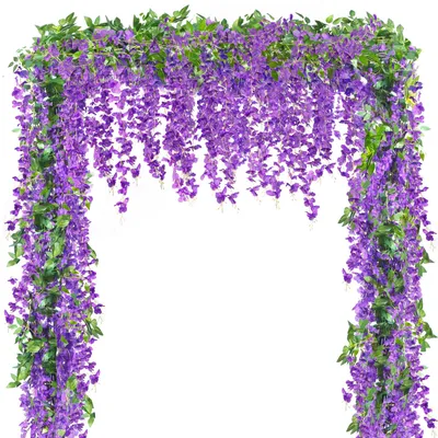 Produktbild von Künstliche Blumen Blauregen Girlande 35,4 cm, 6 Stücke, für Garten