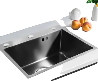 Obrázek produktu pro Kuchyňský dřez, nerezový, s jednou mísou, účinný odtok vody