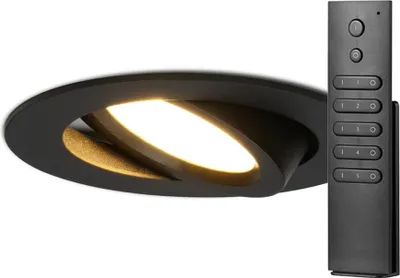 Produktbild von hoftronic LED Einbaustrahler Rome 6W 500lm 2700K Schwarz IP44