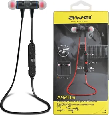 Obrázok produktu pre Awei Bluetooth Športové Slúchadlá A920Bl Čierne/Čierne Magnetické