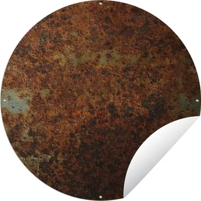 Obrázok produktu pre MuchoWow® Záhradný plagát - Vonkajší plagát hovädzieho dobytka - Hrdza - Vintage - oceľ - 90x90x0.2cm - Záhradná dekorácia Okrúhly plagát vonku