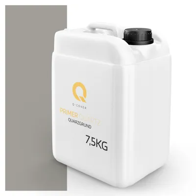 Produktbild von Quarzgrund für Beton Architekt 7,5 kg | Grau | Grundierung rau für Putz Mosaikputz Beton Haftgrund außen & innen Putzgrund Fassadenfarbe | Q-COVER
