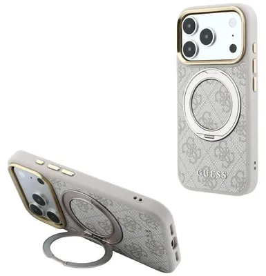Obrázok produktu pre Puzdro Guess Ring Stand 360 4G Classic Logo MagSafe pre iPhone 18 Pro Max / 17 Pro Max, ružové