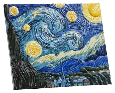 Produktbild von 3D Gips Relief - Malset Wandbild Sternennacht - DIY Wanddekoration mit Farben & Ständer