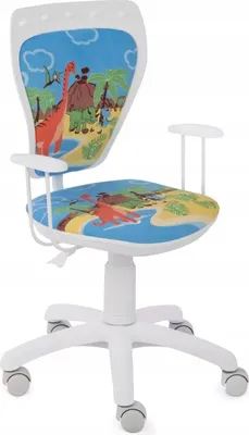 Image de Chaise de bureau pour enfants 55x97cm Chaise de bureau Chaise pivotante pour jeunes ; Dinosaure