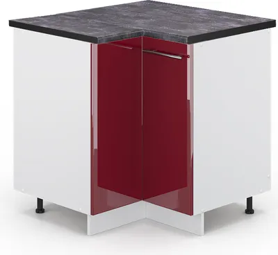 Produktbild von Eckunterschrank Vicco Fame-Line Bordeaux Hochglanz 80.5 cm , AP Anthrazit, Model 45774